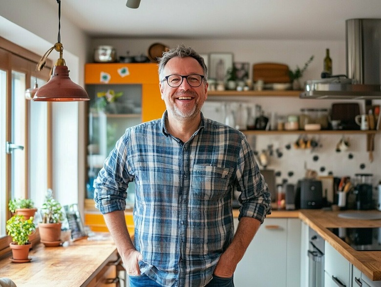 man met lichtelijk overgewicht.